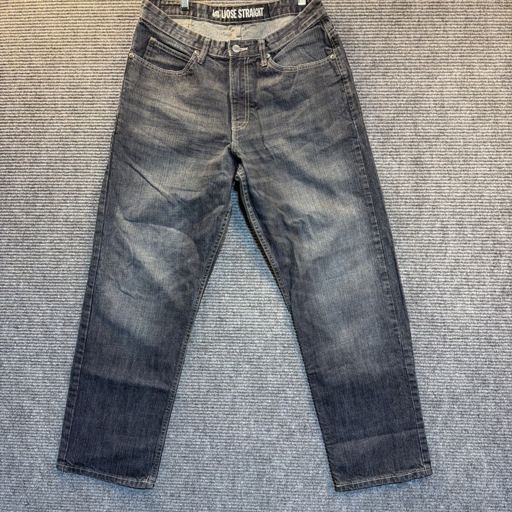 Lee Dungarees Loose Straight Leg Original Blue Jeans Mens 32x30 Medium Wash